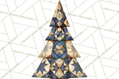 Whimsical Quilted Christmas Trees PNG, Bright Christmas Product Image 3