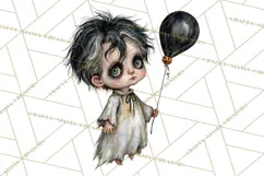 Spooky Kids PNG, Vintage Halloween Clipart Product Image 4
