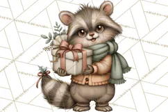 Christmas Critter Town Clipart PNG, Winter Holiday Town Product Image 4