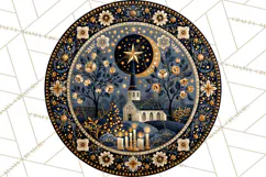 Sacred Christmas Toile Medallions PNG, Christian Christmas Product Image 4