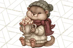 Christmas Critter Town Clipart PNG, Winter Holiday Town Product Image 5