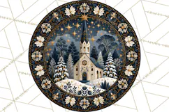 Sacred Christmas Toile Medallions PNG, Christian Christmas Product Image 5
