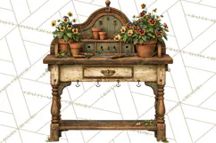Whimsical Farmhouse Furniture Clipart PNG Product Image 5