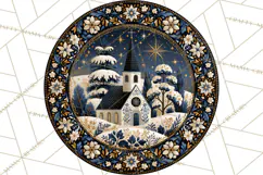 Sacred Christmas Toile Medallions PNG, Christian Christmas Product Image 2