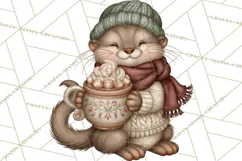 Christmas Critter Town Clipart PNG, Winter Holiday Town Product Image 2