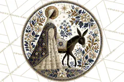 Sacred Christmas Toile Medallions PNG, Christian Christmas Product Image 4