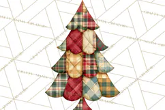 Quilted Christmas Trees PNG, Vintage Christmas Trees Product Image 4