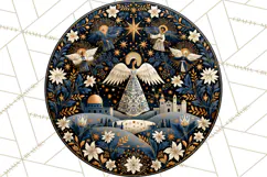 Sacred Christmas Toile Medallions PNG, Christian Christmas Product Image 3