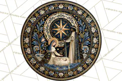 Sacred Christmas Toile Medallions PNG, Christian Christmas Product Image 2