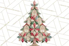 Quilted Christmas Trees PNG, Vintage Christmas Trees Product Image 2