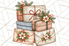 Christmas Critter Town Clipart PNG, Winter Holiday Town Product Image 3