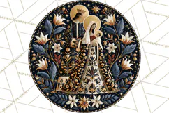 Sacred Christmas Toile Medallions PNG, Christian Christmas Product Image 4