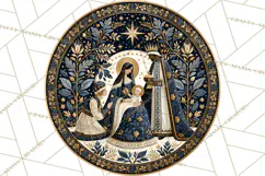 Sacred Christmas Toile Medallions PNG, Christian Christmas Product Image 5