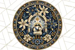 Sacred Christmas Toile Medallions PNG, Christian Christmas Product Image 2
