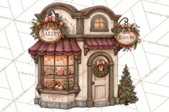 Christmas Critter Town Clipart PNG, Winter Holiday Town Product Image 3