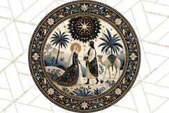 Sacred Christmas Toile Medallions PNG, Christian Christmas Product Image 3