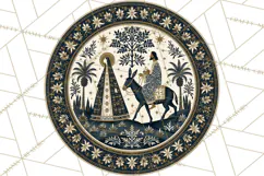 Sacred Christmas Toile Medallions PNG, Christian Christmas Product Image 4