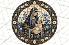 Sacred Christmas Toile Medallions PNG, Christian Christmas Product Image 5
