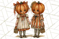 Spooky Kids PNG, Vintage Halloween Clipart Product Image 5