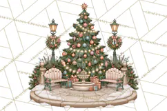 Christmas Critter Town Clipart PNG, Winter Holiday Town Product Image 2
