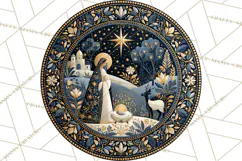 Sacred Christmas Toile Medallions PNG, Christian Christmas Product Image 2