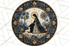 Sacred Christmas Toile Medallions PNG, Christian Christmas Product Image 3