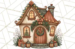 Christmas Critter Town Clipart PNG, Winter Holiday Town Product Image 4
