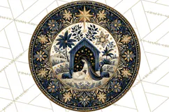 Sacred Christmas Toile Medallions PNG, Christian Christmas Product Image 4