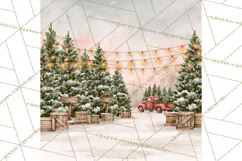 Christmas Watercolor Backgrounds PNG Product Image 5
