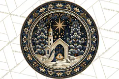 Sacred Christmas Toile Medallions PNG, Christian Christmas Product Image 5