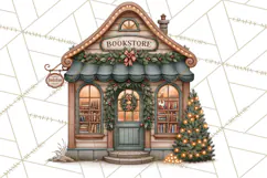 Christmas Critter Town Clipart PNG, Winter Holiday Town Product Image 5