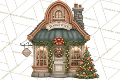 Christmas Critter Town Clipart PNG, Winter Holiday Town Product Image 2