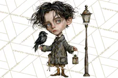 Spooky Kids PNG, Vintage Halloween Clipart Product Image 4