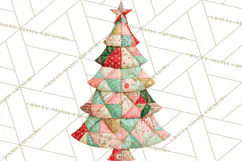Whimsical Quilted Christmas Trees PNG, Bright Christmas Product Image 4