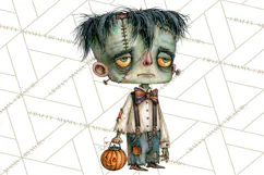 Spooky Kids PNG, Vintage Halloween Clipart Product Image 5