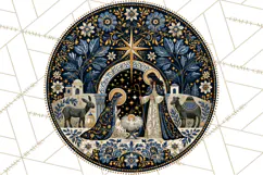 Sacred Christmas Toile Medallions PNG, Christian Christmas Product Image 5