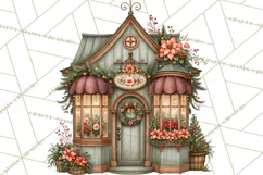 Christmas Critter Town Clipart PNG, Winter Holiday Town Product Image 2