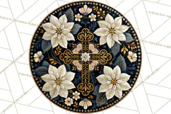 Sacred Christmas Toile Medallions PNG, Christian Christmas Product Image 3