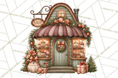 Christmas Critter Town Clipart PNG, Winter Holiday Town Product Image 3