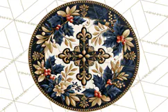 Sacred Christmas Toile Medallions PNG, Christian Christmas Product Image 4