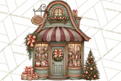 Christmas Critter Town Clipart PNG, Winter Holiday Town Product Image 4