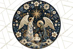 Sacred Christmas Toile Medallions PNG, Christian Christmas Product Image 5
