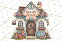 Enchanted Village Clipart PNG, Cozy Cottage Town Product Image 5