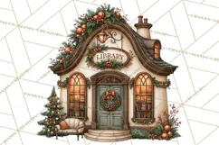 Christmas Critter Town Clipart PNG, Winter Holiday Town Product Image 2