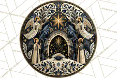 Sacred Christmas Toile Medallions PNG, Christian Christmas Product Image 2