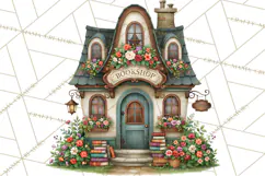 Enchanted Village Clipart PNG, Cozy Cottage Town Product Image 3