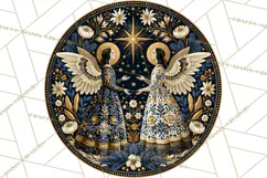 Sacred Christmas Toile Medallions PNG, Christian Christmas Product Image 3