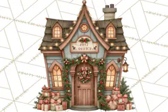 Christmas Critter Town Clipart PNG, Winter Holiday Town Product Image 3