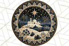 Sacred Christmas Toile Medallions PNG, Christian Christmas Product Image 4