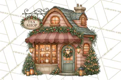 Christmas Critter Town Clipart PNG, Winter Holiday Town Product Image 4